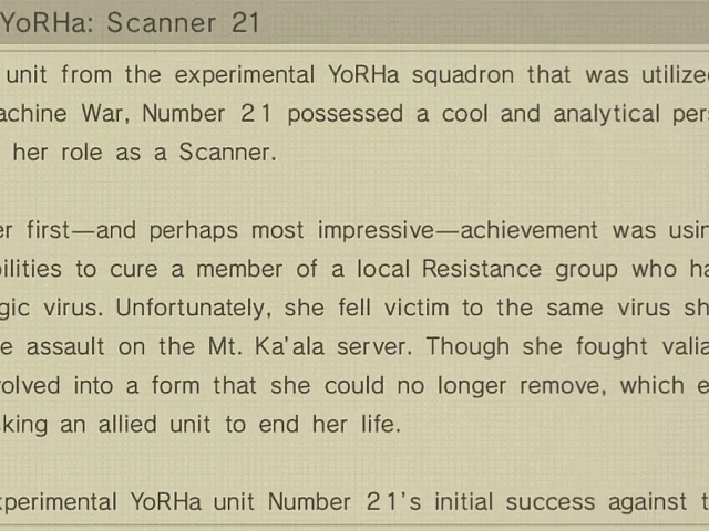 Записи о Спуске в Перл-Харбор  YoRHa: Scanner 21