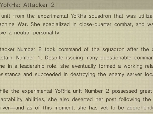 Записи о Спуске в Перл-Харбор  YoRHa: Атакующий 2