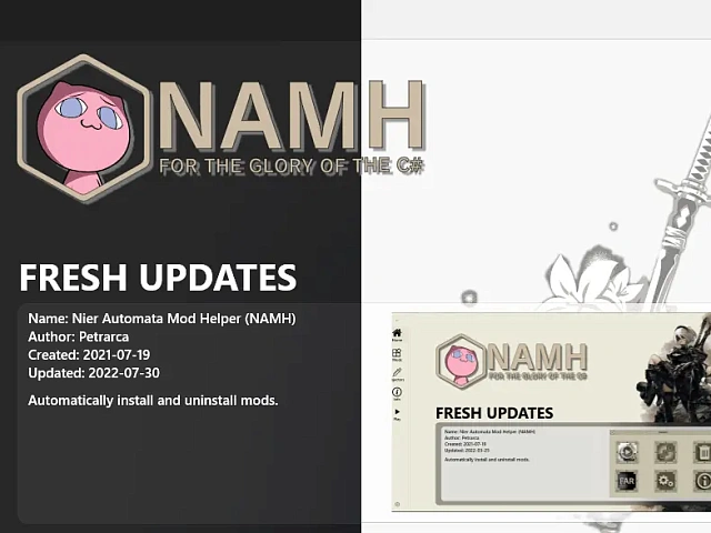 Nier Automata Mod Helper (NAMH) - установщик модов